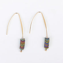 Load image into Gallery viewer, Spear Gold Triangle Earrings