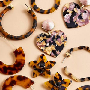 Acrylic Resin Leopard Dangle Earring