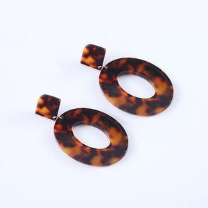 Acrylic Resin Leopard Dangle Earring