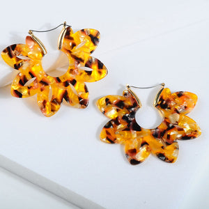 Acrylic Resin Leopard Dangle Earring