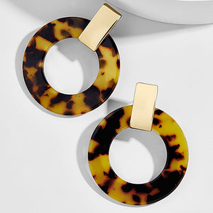 Acrylic Resin Leopard Dangle Earring