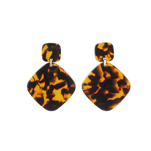 Acrylic Resin Leopard Dangle Earring