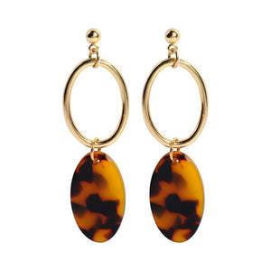 Acrylic Resin Leopard Dangle Earring