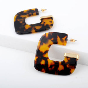 Acrylic Resin Leopard Dangle Earring