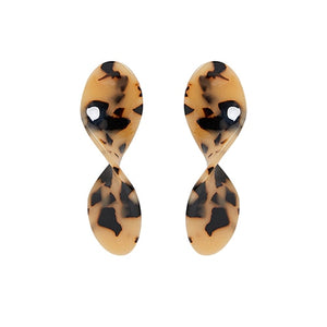 Acrylic Resin Leopard Dangle Earring