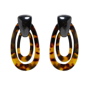 Acrylic Resin Leopard Dangle Earring