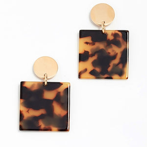 Acrylic Resin Leopard Dangle Earring