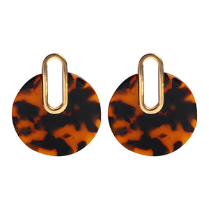 Acrylic Resin Leopard Dangle Earring