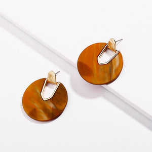 Acrylic Round Dangle Earrings