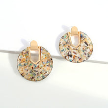 Load image into Gallery viewer, Acrylic Round Dangle Earrings