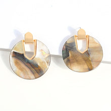 Load image into Gallery viewer, Acrylic Round Dangle Earrings