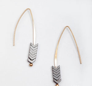 Spear Gold Triangle Earrings