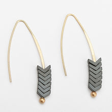 Load image into Gallery viewer, Spear Gold Triangle Earrings