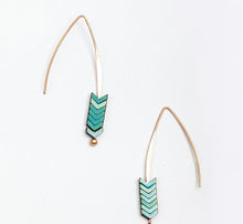 Load image into Gallery viewer, Spear Gold Triangle Earrings