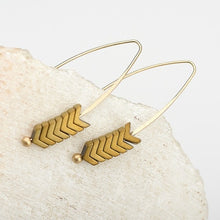 Load image into Gallery viewer, Spear Gold Triangle Earrings