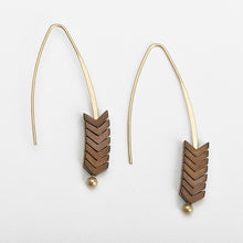 Load image into Gallery viewer, Spear Gold Triangle Earrings